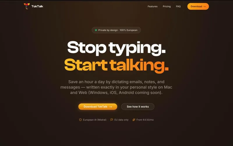 Screenshot van TokTalk